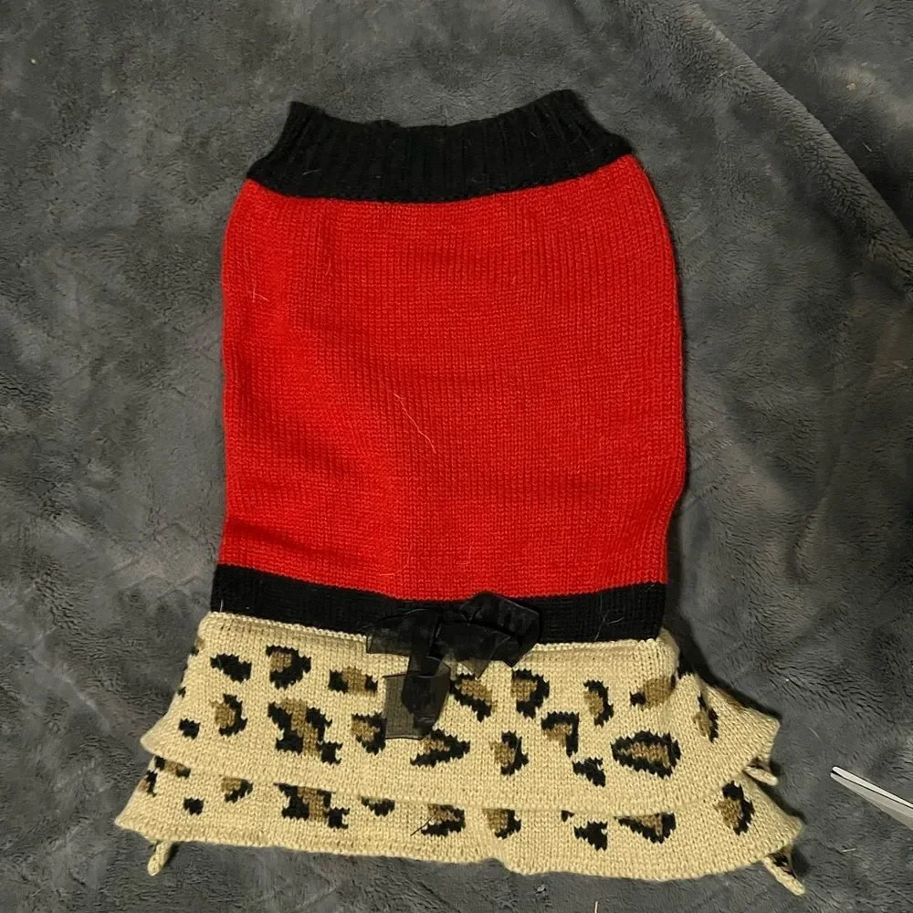 Holiday Christmas dog sweater dress